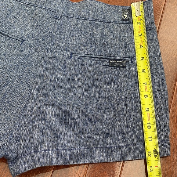 7 For All Mankind Blue High Waist Women's Shorts - Picture 5 of 9
